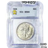 1938 Walking Liberty Half Dollar ICG MS65
