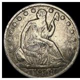 1858-O Silver Half Dollar ABOUT UNCIRCULATED