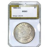 1883-CC Morgan Silver Dollar PCI MS63
