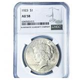 1923 Silver Peace Dollar NGC AU58