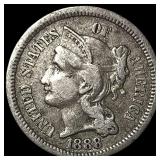 1888 Nickel Three-Cent Piece NEARLY UNCIRCULATED