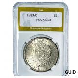 1883-O Morgan Silver Dollar PGA MS63