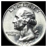 1940-D Silver Washington Quarter CHOICE AU