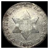 1853 Silver Three-Cent Piece LIGHTLY CIRCULATED
