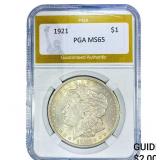 1921 Morgan Silver Dollar PGA MS65