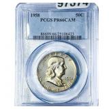 1958 Franklin Half Dollar PCGS PR66 DCAM