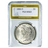 1884-O Morgan Silver Dollar PGA MS63