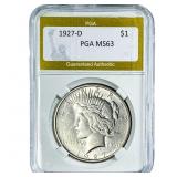 1927-D Silver Peace Dollar PGA MS63