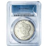 1887 Morgan Silver Dollar PCGS MS63