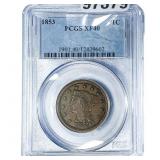 1853 Braided Hair Large Cent PCGS XF40