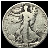 1921-D Silver Walking Liberty Half Dollar LIGHTLY