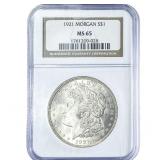 1921 Morgan Silver Dollar NGC MS65