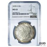 1878-S Morgan Silver Dollar NGC MS63