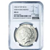 1922-D Silver Peace Dollar NGC M61 VAM-4 DDO Motto