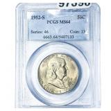 1952-S Franklin Half Dollar PCGS MS64