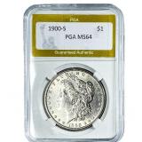 1900-S Morgan Silver Dollar PGA MS64