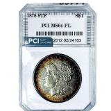 1878 8TF Morgan Silver Dollar PGA MS64 PL