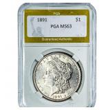 1891 Morgan Silver Dollar PGA MS63