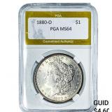 1880-O Morgan Silver Dollar PGA MS64