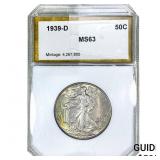 1939-D Walking Liberty Half Dollar PCI MS63