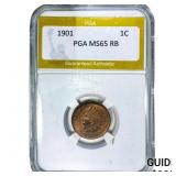 1901 Indian Head Cent  MS65 RB
