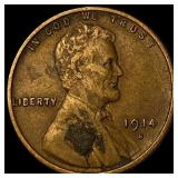 1914-S Bronze Lincoln Wheat Cent NEARLY UNCIRCULAT