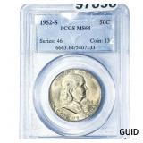 1952-S Franklin Half Dollar PCGS MS64