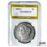 1898-S Morgan Silver Dollar PGA MS63 PL