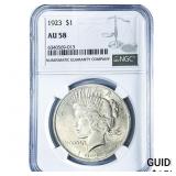 1923 Silver Peace Dollar NGC AU58