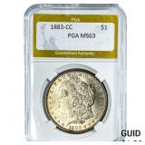 1883-CC Morgan Silver Dollar PGA MS63