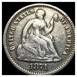 1871 Seated Liberty Half Dime NEARLY UNCIRCULATED