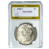 1888-S Morgan Silver Dollar PGA MS64