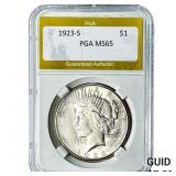 1923-S Silver Peace Dollar PGA MS65
