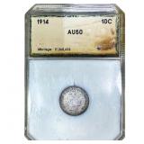 1914 Barber Dime PCI AU50