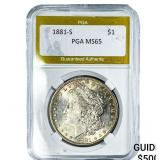 1881-S Morgan Silver Dollar PGA MS65