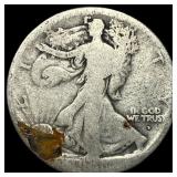 Walking Liberty Half Dollar 1916-D Silver 50C LIGH