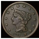 1841 Braided Hair Large Cent NEARLY  UNCIRCULATED