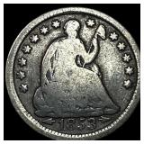 1853 Arrows Seated Liberty Half Dime NICELY CIRCUL