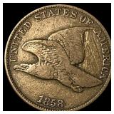 1858 Copper-Nickel Flying Eagle Cent NEARLY UNCIRC
