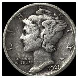 1921-D Silver Mercury Dime NEARLY UNCIRCULATED