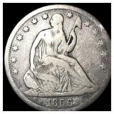1866 Seated Liberty Half Dollar LIGHTLY CIRCULATED