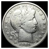 1901 Silver Half Dollar (Barber) LIGHTLY CIRCULATE