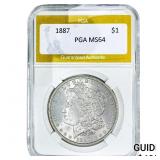 1887 Morgan Silver Dollar PGA MS64