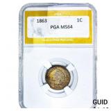1863 Indian Head Cent PGA MS64