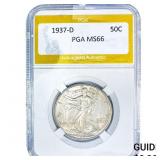 1937-D Walking Liberty Half Dollar PGA MS66