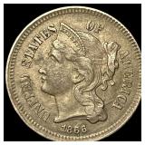 1866 Nickel Three-Cent Piece NEARLY UNCIRCULATED