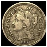 1881 Nickel Three-Cent Piece NEARLY UNCIRCULATED
