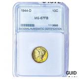 1944-D Mercury Silver Dime NNC MS67 FB