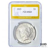 1923 Silver Peace Dollar PGA MS64