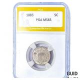 1883 Shield Nickel PGA MS65